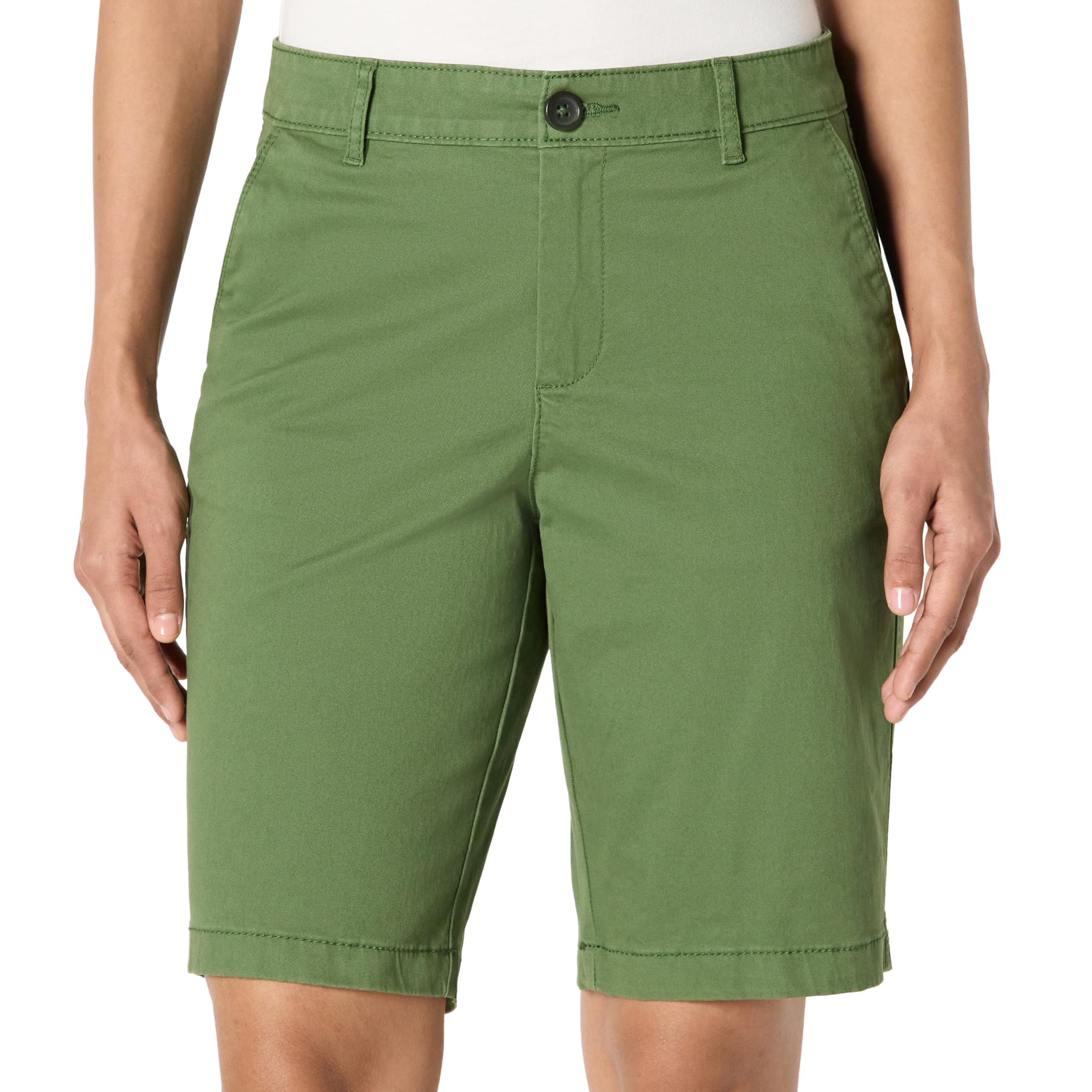 Amazon Essentials Bermuda Chino à Taille Mi-haute, Entrejambe de 25,0cm, Coupe Ajustée Femme