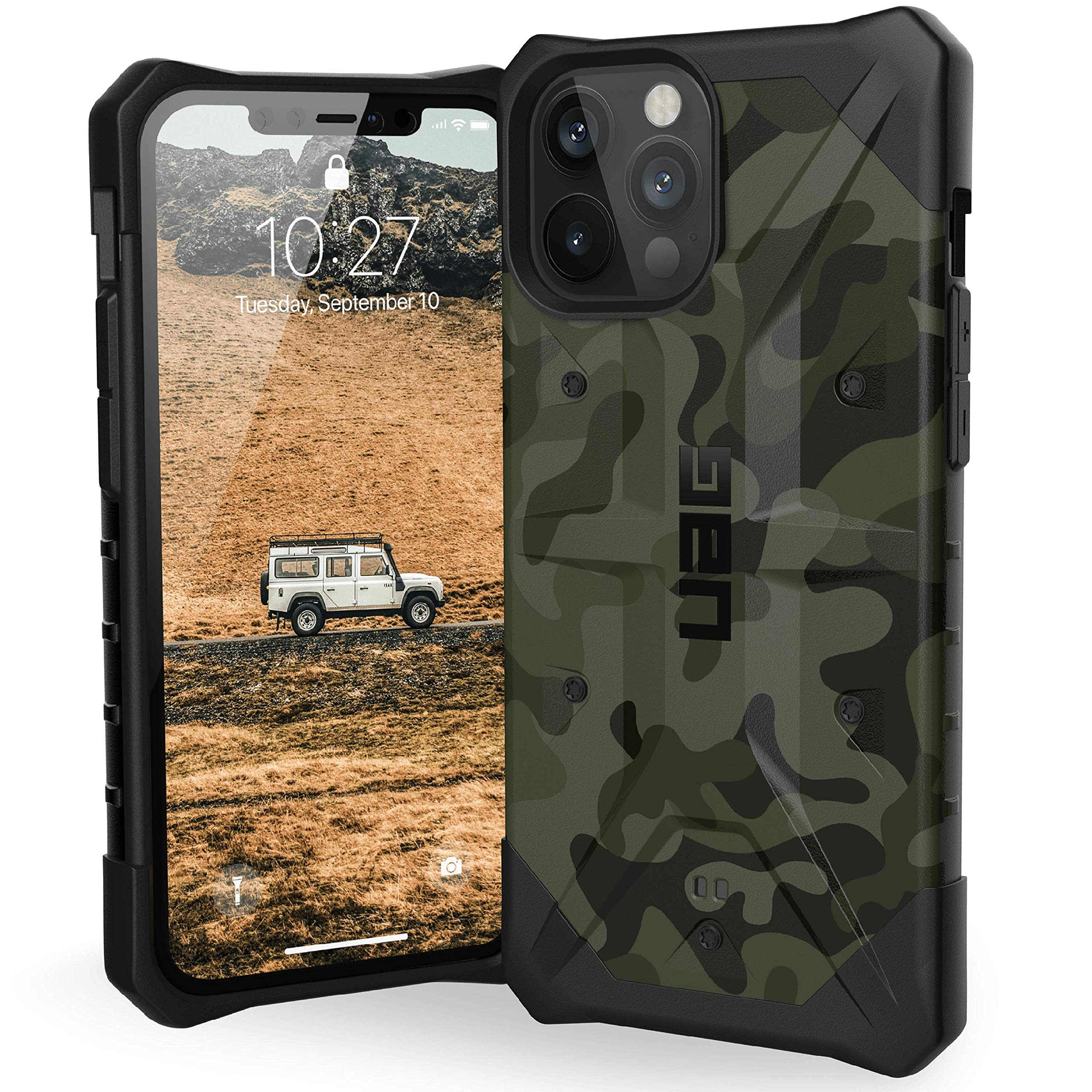 Urban Armor Gear Pathfinder Cubierta Apple iPhone 12 Pro MAX (6,7" Pulgadas) Funda Protectora (Compatible con Carga inalámbrica, Resistente los choques, Parachoques Ultra Delgado) Forest Camo