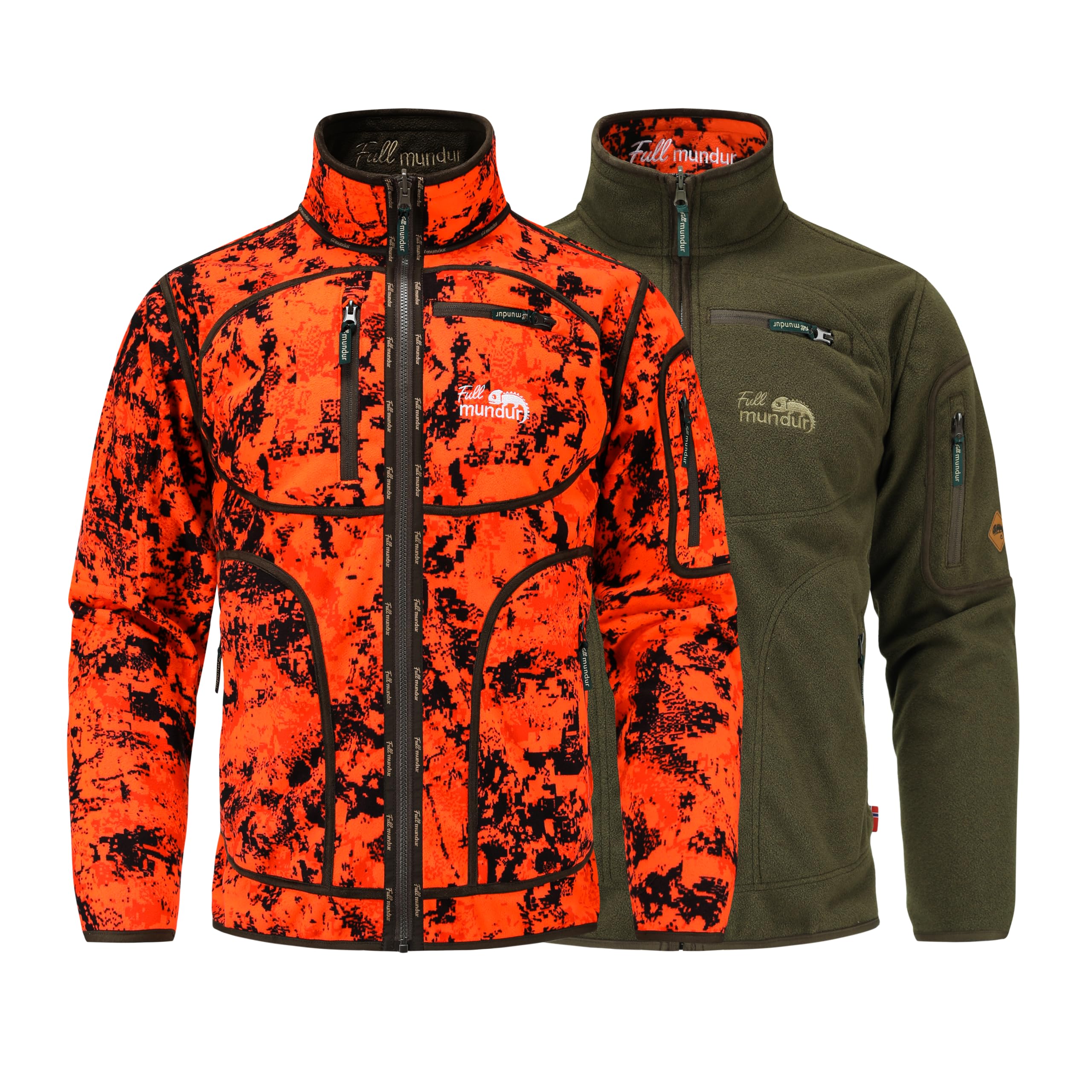 Giacca da caccia reversibile da uomo Orange Blaze Camo antivento e impermeabile