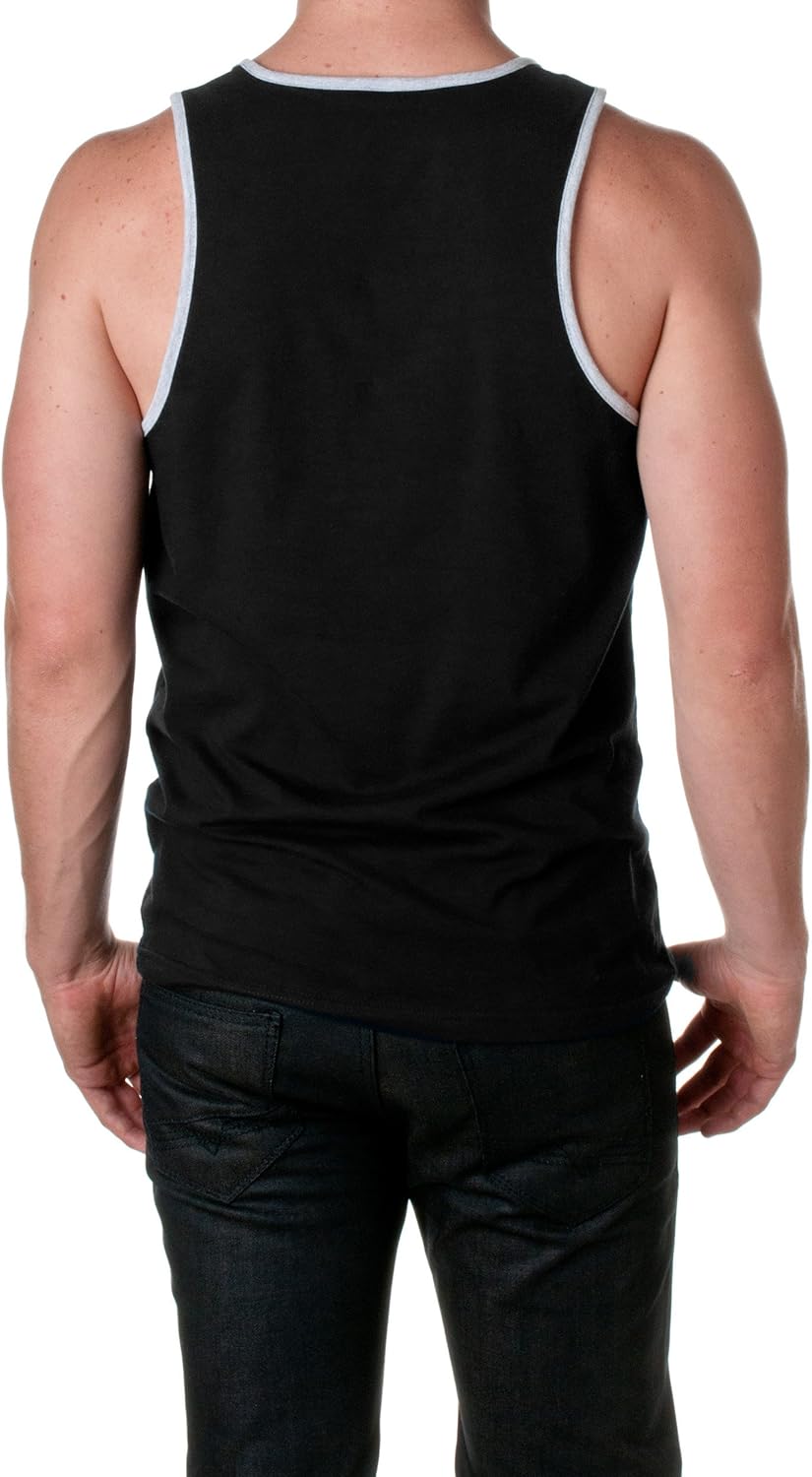 Next Level Men's Stylish Soft Jersey Tank Top, Blk/Hthr Gray, Small - Image 2