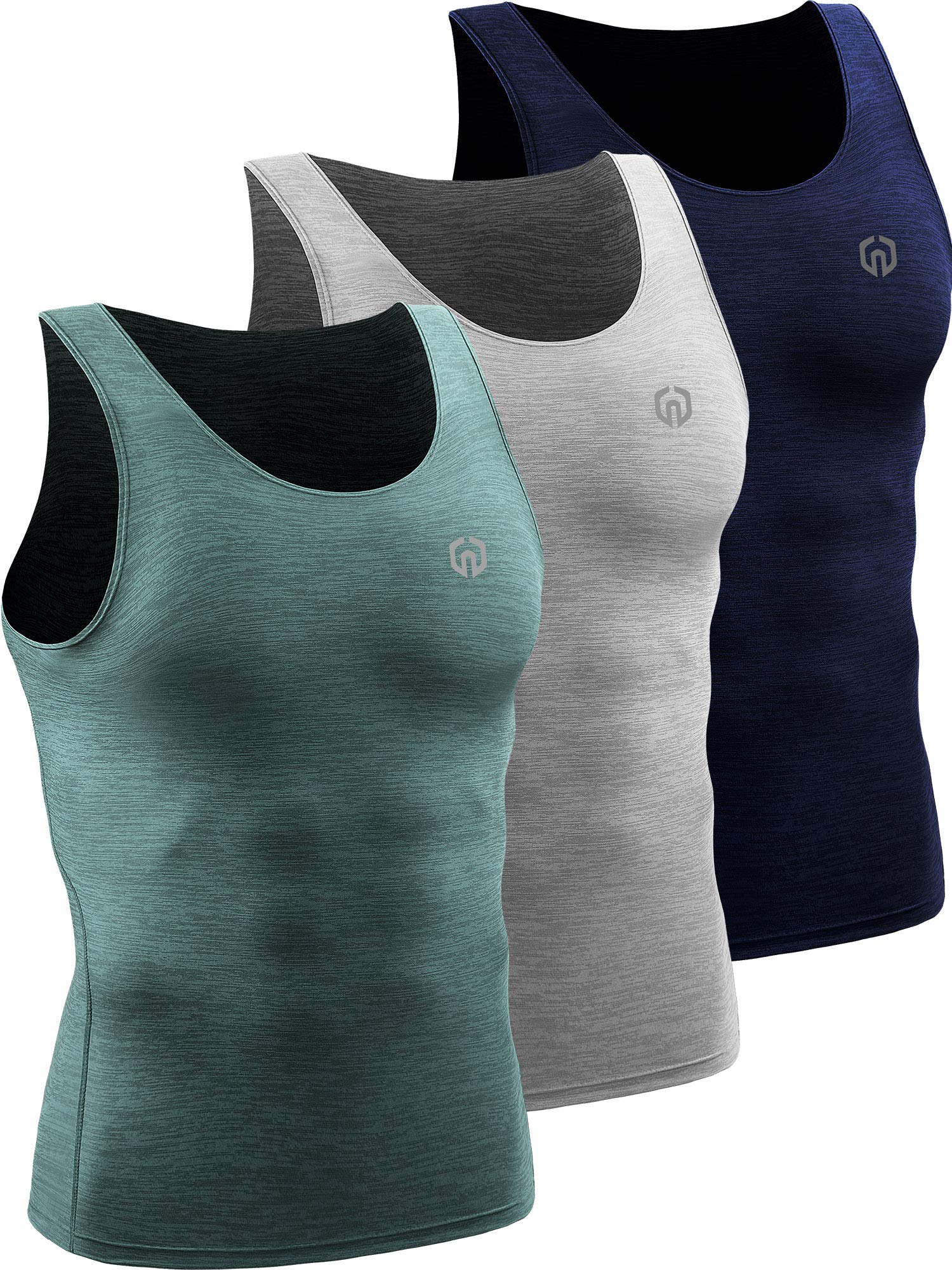 Neleus Herren Tank Top Laufshirt (3er Pack)