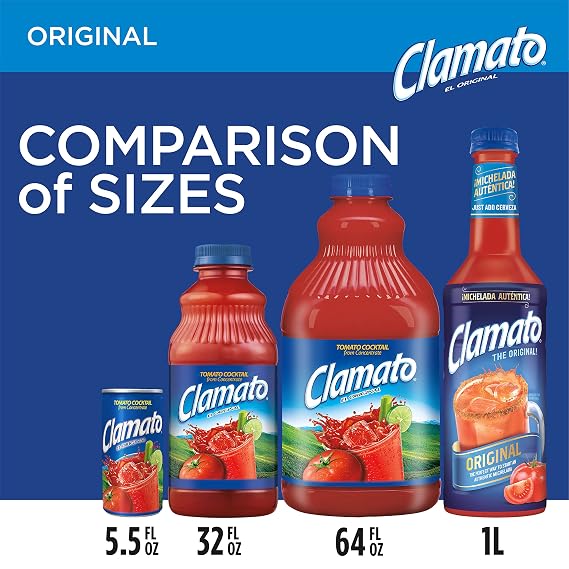 Clamato Original Tomato Cocktail, 64 fl oz bottles (Pack of 8)