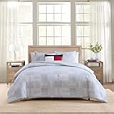Full/Queen Duvet Cover Set, Cotton Textured Bedding with Matching Shams, Medium Weight Bed Set, Oeko-TEX Certified (Hamptons Patchwork Blue)