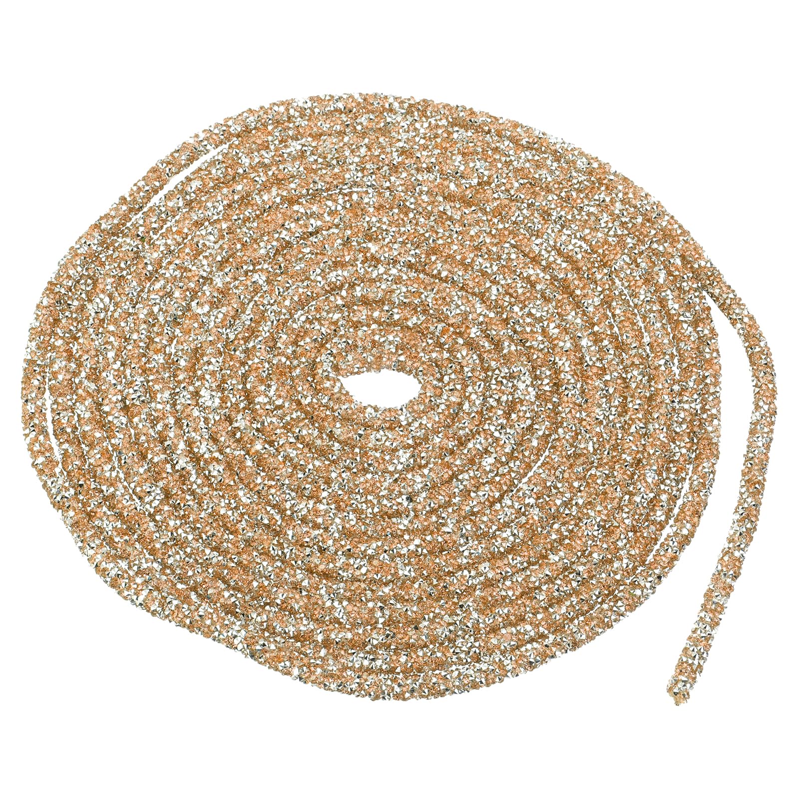 sourcing map 5 Yard 6mm 0.24 inch Glitter Sequins Rope Sequins Rhinestone Tube Cord for DIY Wedding Dresses Costume Clothing Shoes Jewelry Accessory Clear White — view 183