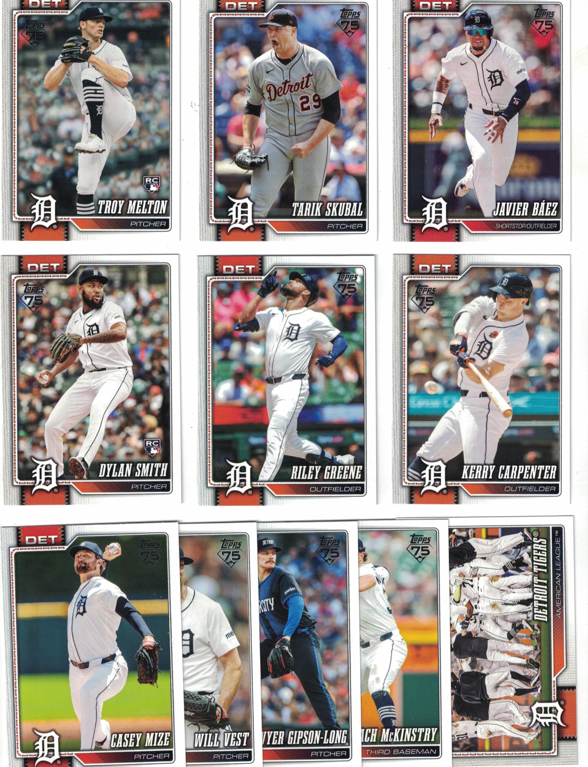Detroit Tigers/Complete 2026 Topps Detroit Tigers Baseball Card 