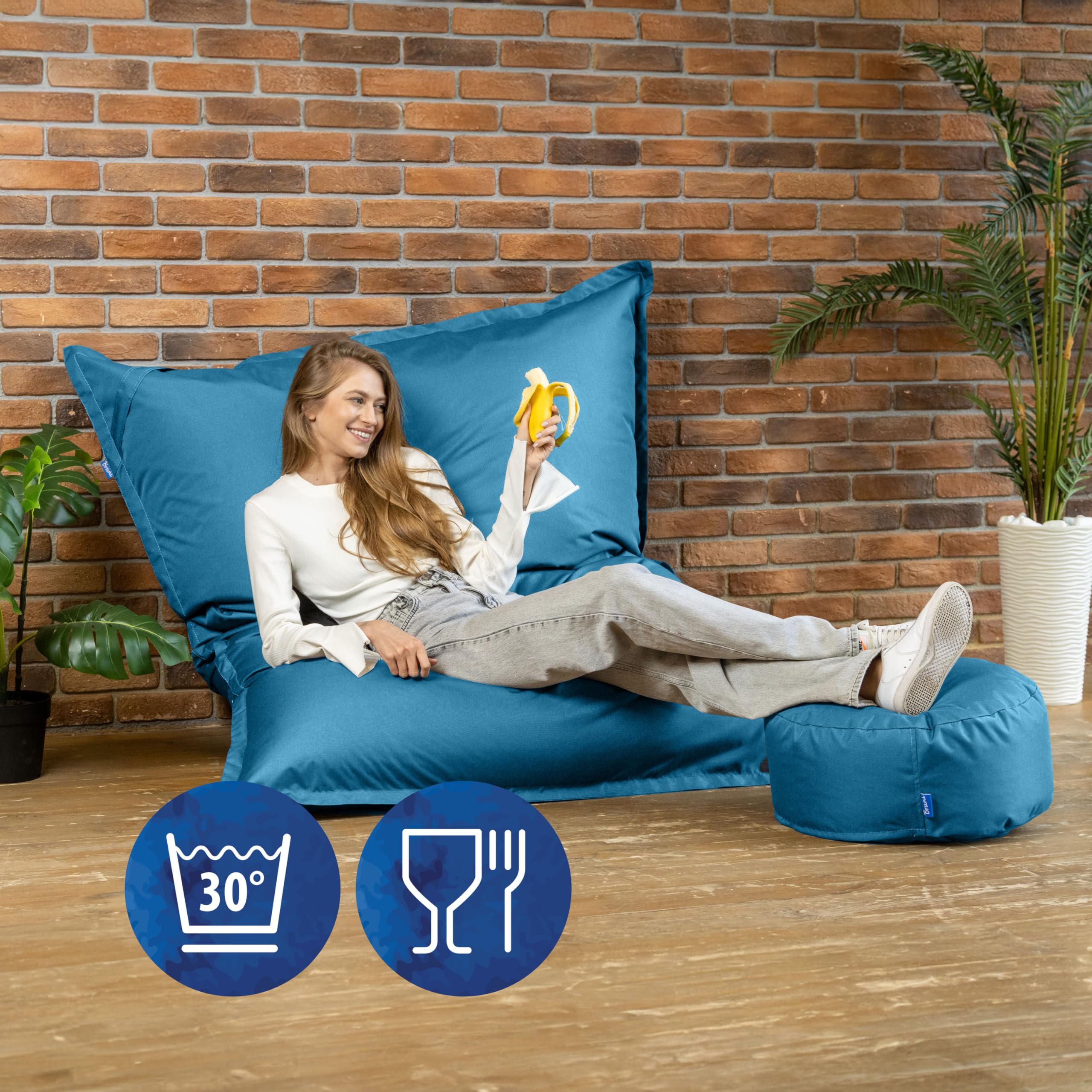 Bruni Riesen-Sitzsack Caree In Blau – Rechteckige Produktbild-Vorschau 9