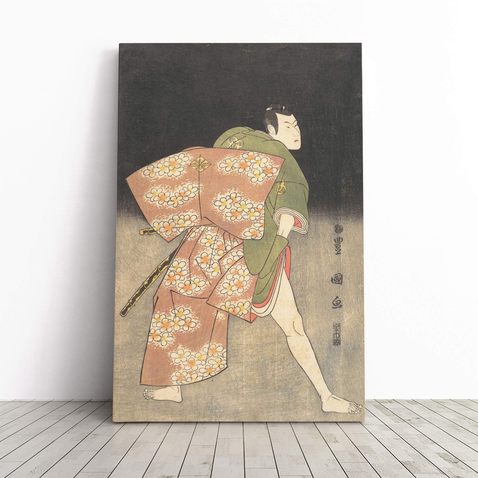 Utagawa Japanese Oriental Minosuke Canvas Print | Gallery Wrapped 30mm Frame Wall Art | 24x16 inches | Ready to Hang | Asian Picture | Living Room Bedroom Lounge Office