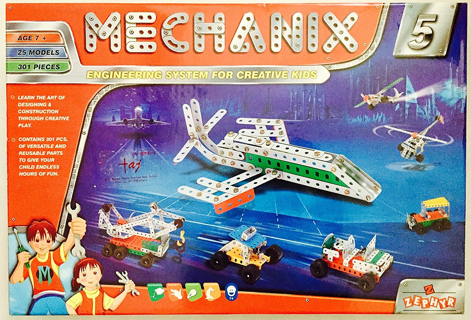 MECHANIX Metal-5 Play Set,Construction Skills,Multicolor, 301 Pcs