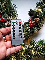 Vista 3 de Lighted Christmas Foliage Garland with LED Lights and Remote Control Dimmer, Timer