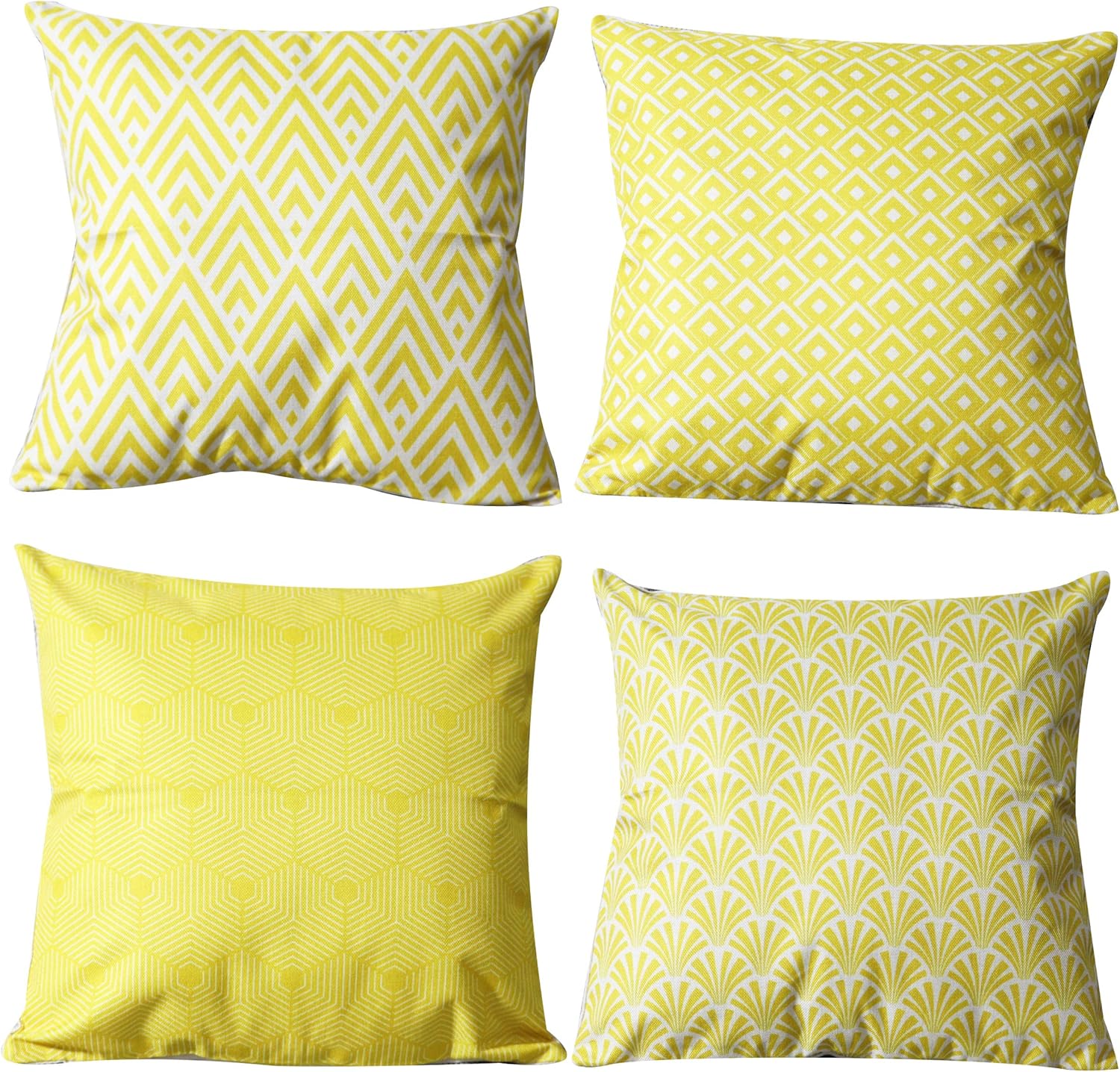 4 Pcs Fashion Throw Pillow Cover Mountains and Sun Decorative Square Cushion Covers Cotton Linen Outdoor Pillows Case for Sofa Bed Chair 18x18 Inch (Mountain-2)