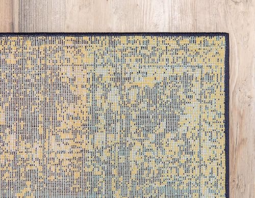 Miniatura 9 de Unique Loom Sofia Collection - Tapete Casino, 7 pies 1 pulgada x 10 pies, rectangular, azul marinoamarillo