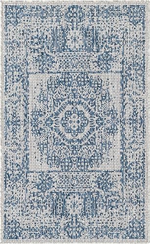 Miniatura 11 de Unique Loom Outdoor Traditional Collection - Alfombra de área de la colección tradicional para exteriores, desgastada (3 pies 3 pulgadas x 5 pies 3