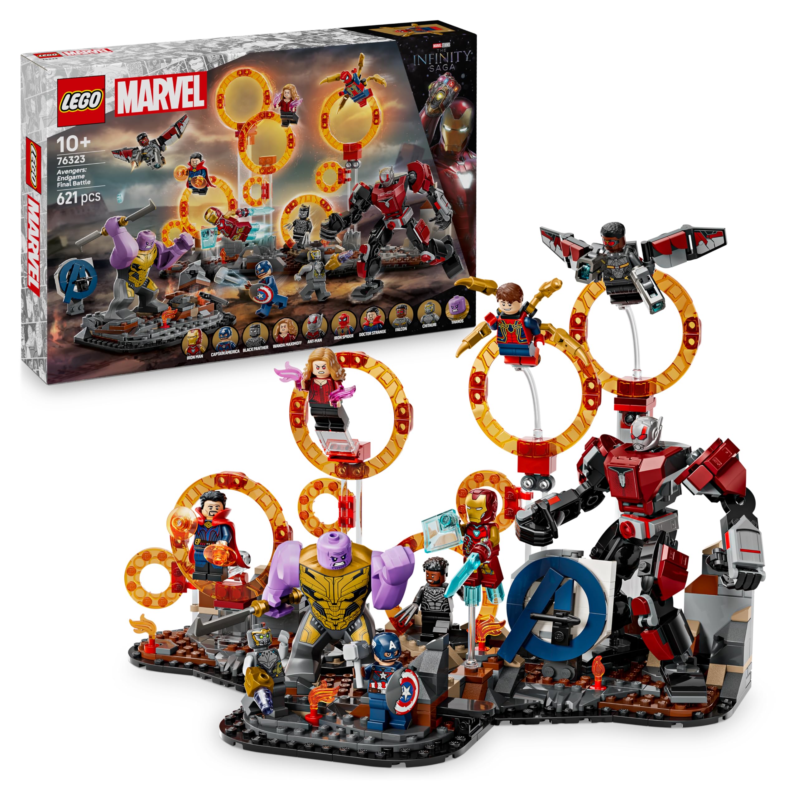 LEGO ǀ Marvel Combat Final d'Avengers : Endgame - Jeu de Construction avec Figurine de Thanos, Robot Ant-​Man & Captain America, Black Panther, Iron Man & Doctor Strange - Cadeau Garçon ou Fille 76323