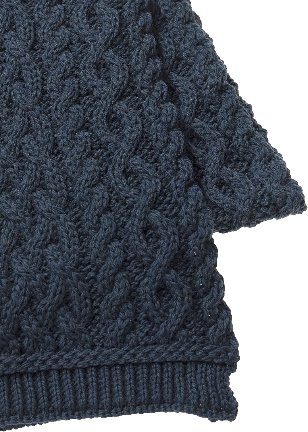 Aran Crafts Irish Soft Cable Knitted Trellis Pattern Scarf (100% Merino Wool)