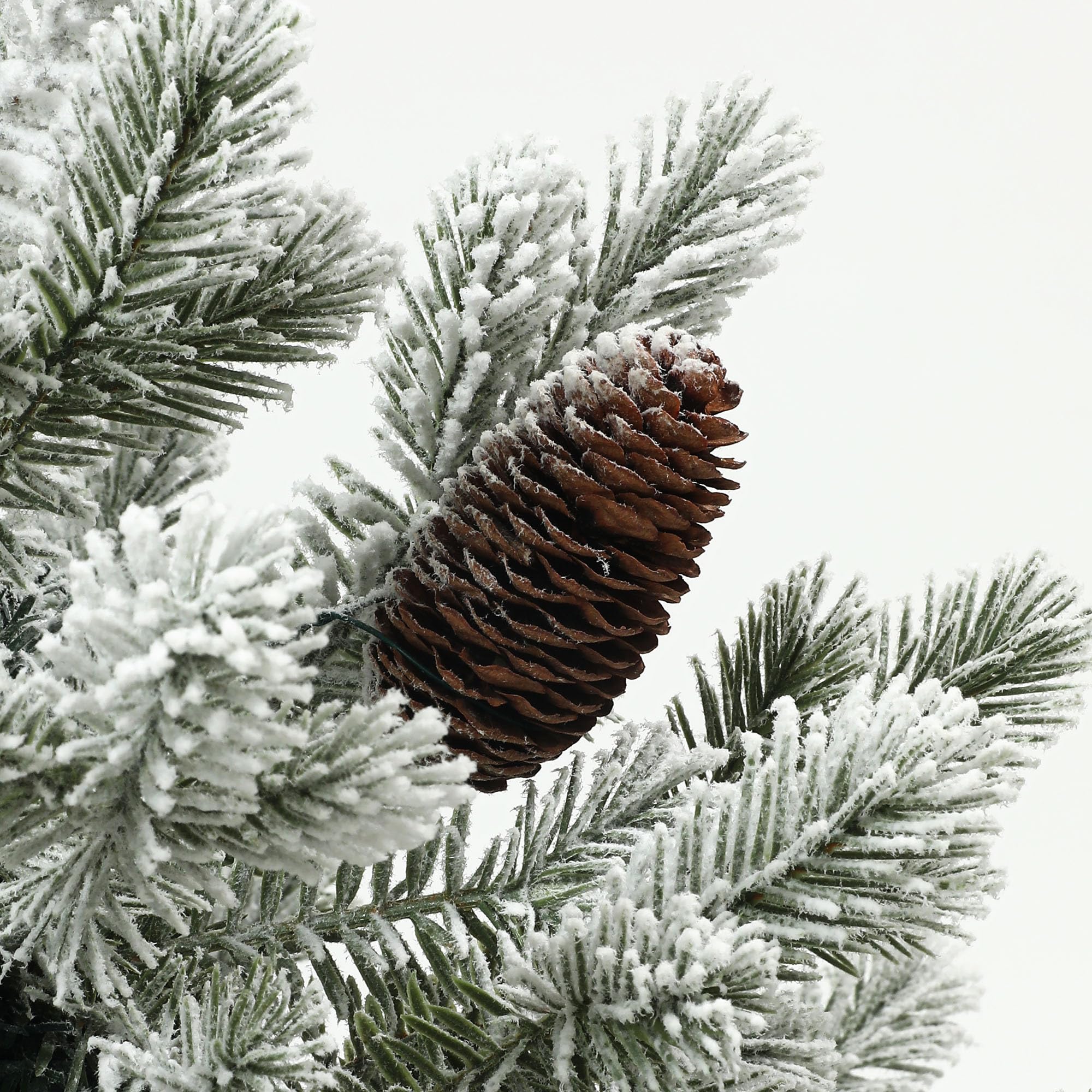 HOMCOM Mini Künstlicher Weihnachtsbaum 100 cm mit Schnee, 130 Spitzen | Künstlich Tannenbaum, Christbaum mit Topf, Weihnachtsdeko für Drinnen, Büro, Wohnzimmer