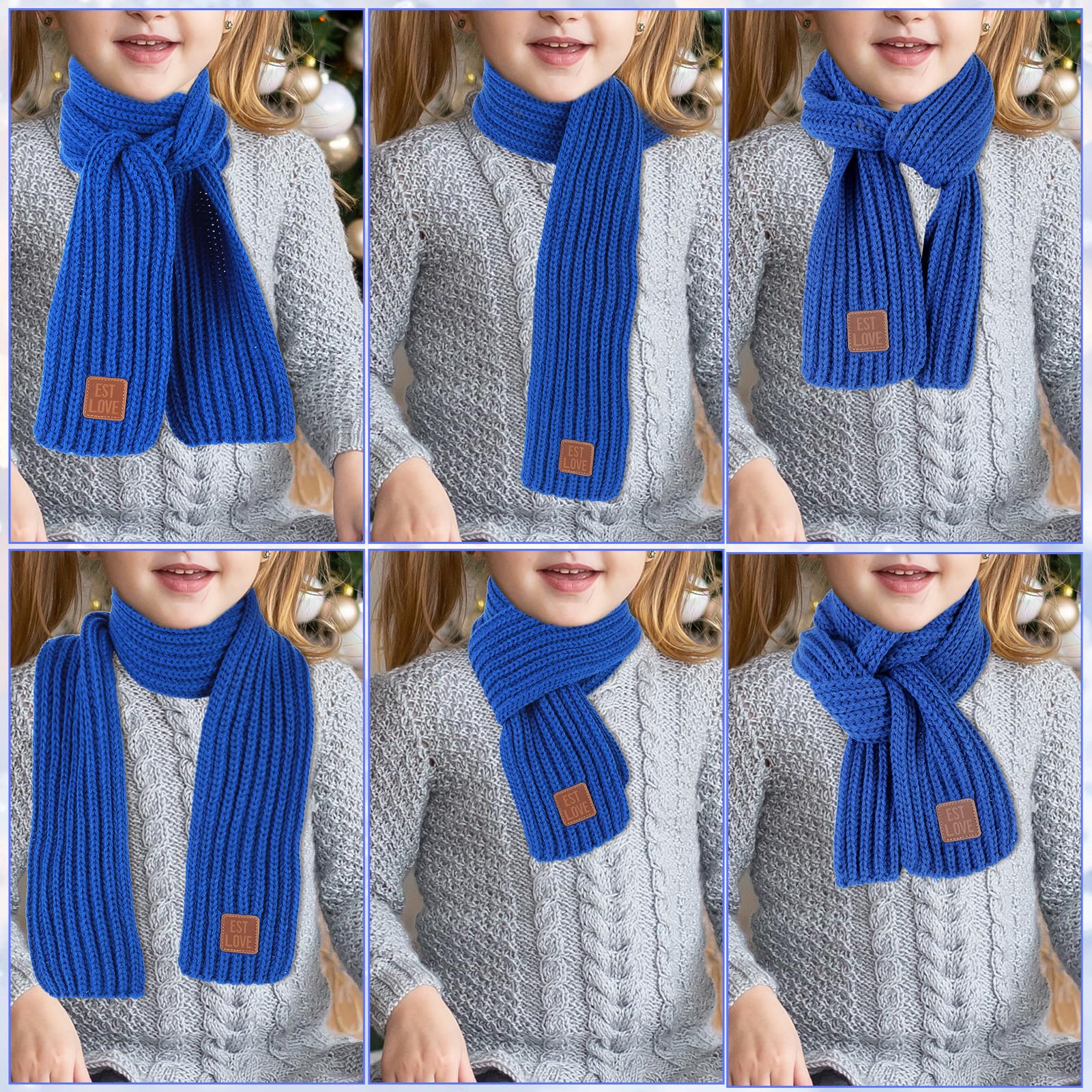 Abeillo Bufanda de punto para niños y niñas suave cálida invierno