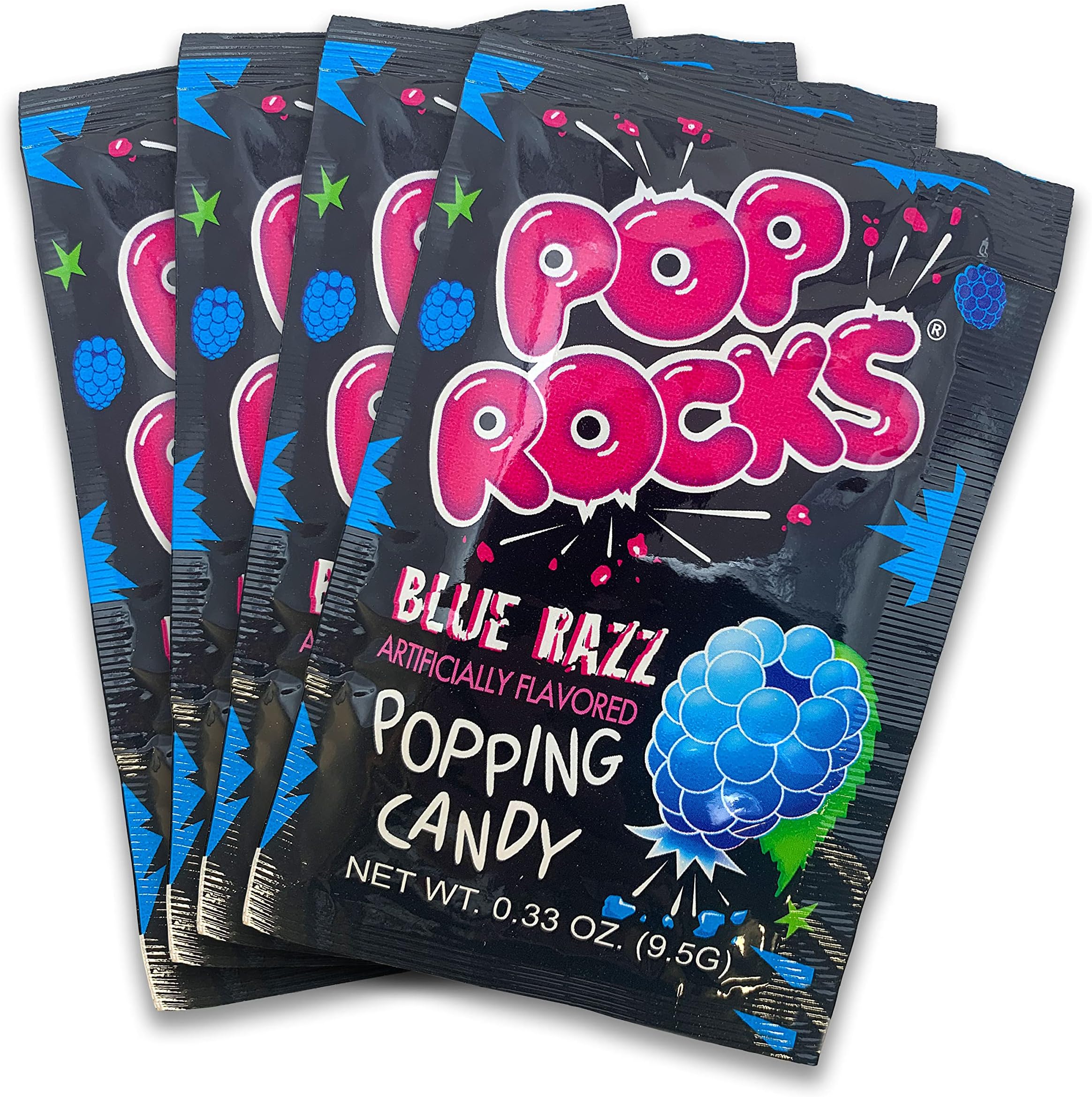 Blue Razz POP ROCKS® Candy | Includes 4 Individual Packs of Blue Raspberry Flavored Mini Rock Popping Candies