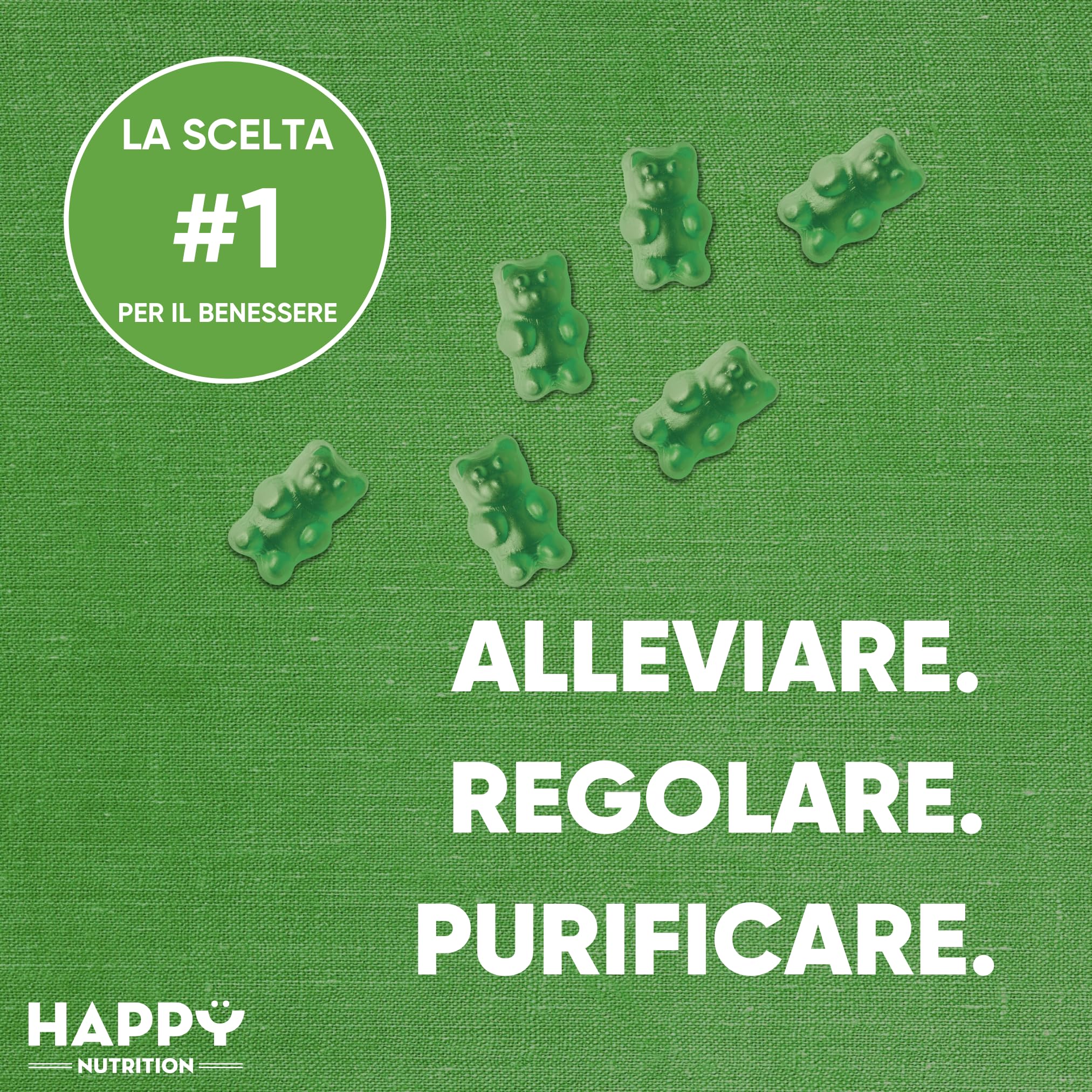 Happy Nutrition Caramelle Gommose Lassative - 60 Gummies al Gusto Pera - Lassativo Naturale Forte per Stitichezza - Integratori per Transito Intestinale - Lassativi Naturali per Andare di Corpo