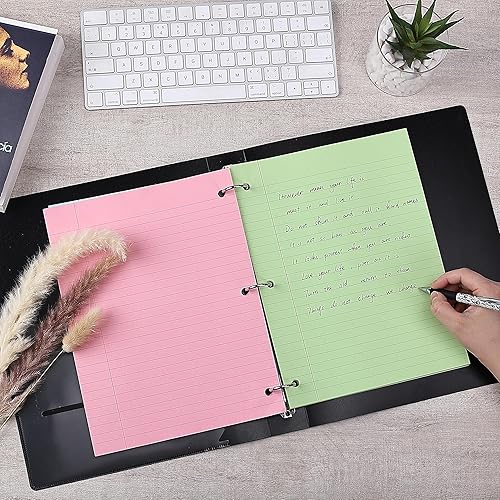 Miniatura 8 de Mr. Pen - Papel de hojas sueltas de color con rayas anchas, 100 hojas, 8 x 10.5 pulgadas, 3 agujeros perforados, papel para cuaderno