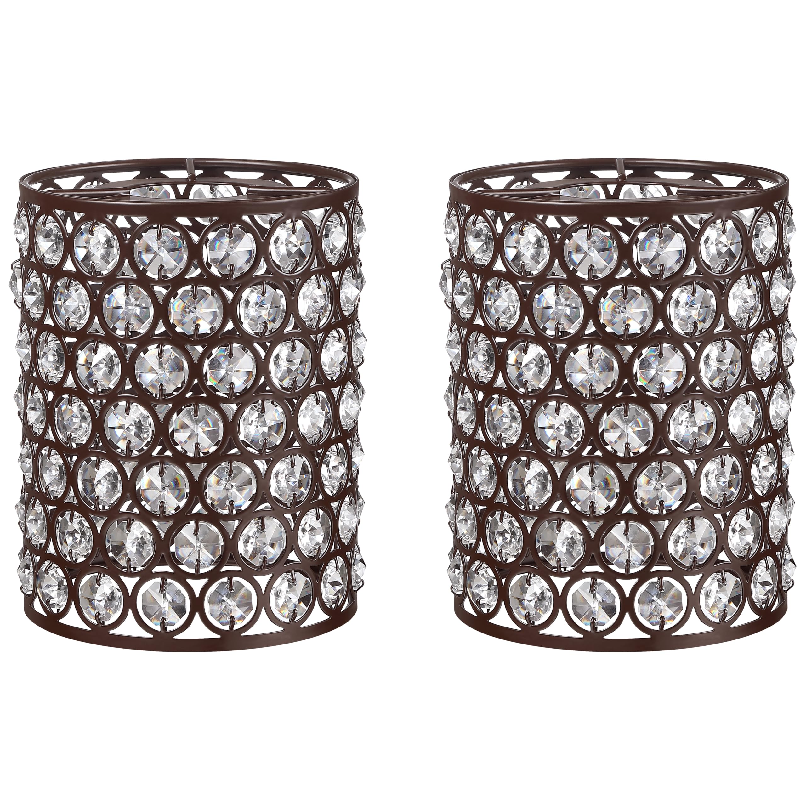 2 Pack Crystal Replacement Covers Metal Shade Pendant Ceiling Chandelier Wall Sconce Lamp Oil Rubbed Bronze Fixture