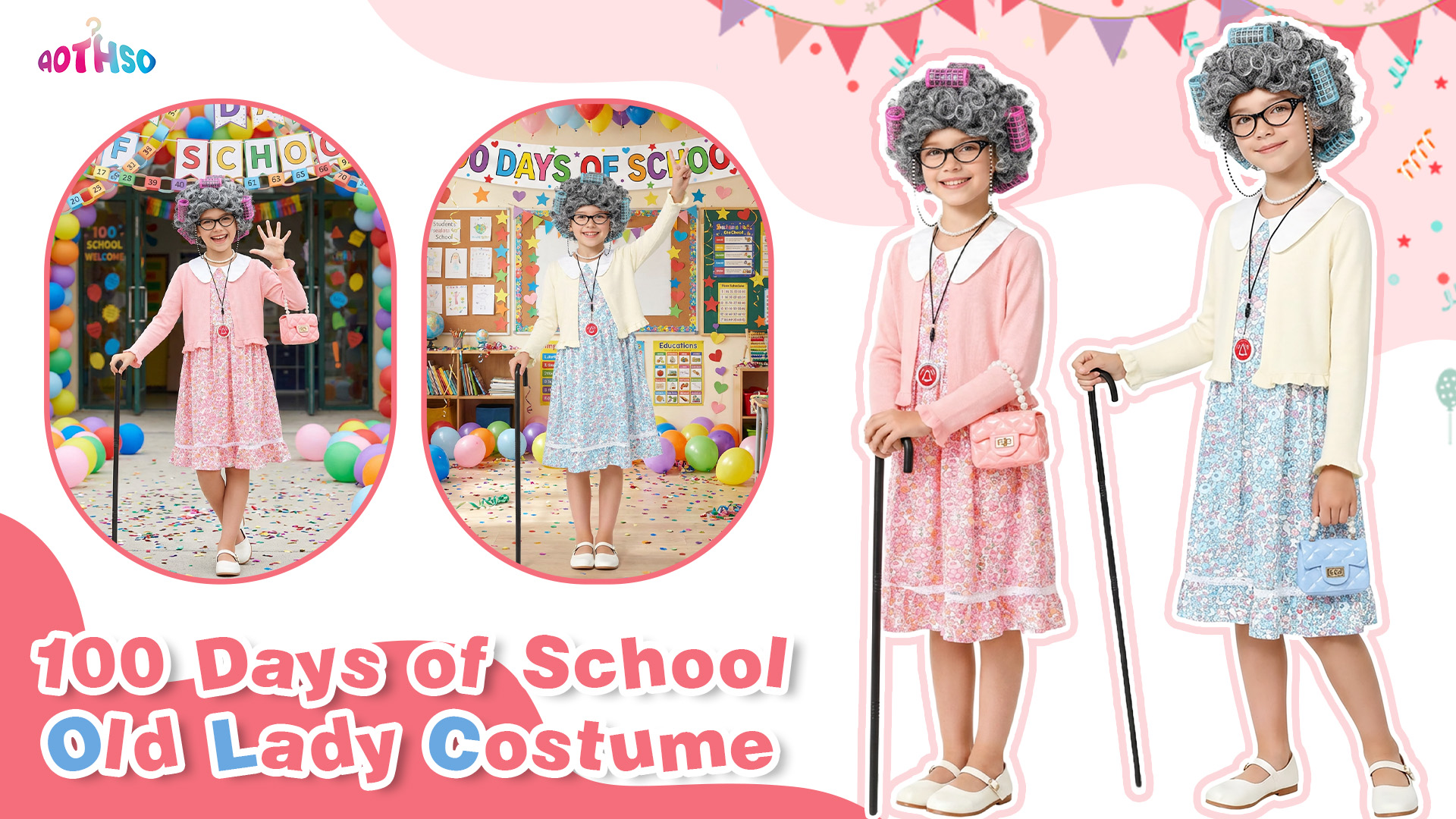 Disfraz completo señora mayor para niñas 5-7 años miniatura 7