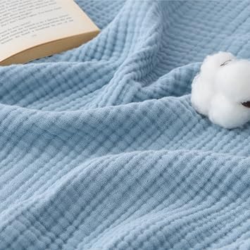Bedsure 100% Cotton Muslin Blanket King Size for Bed, 4-Layer, Blue | Lightweight Breathable Summer Gauze Muslin Blanket for Adults, Soft Thin Bedspread Coverlet All Season, Gifts, 108"x90"