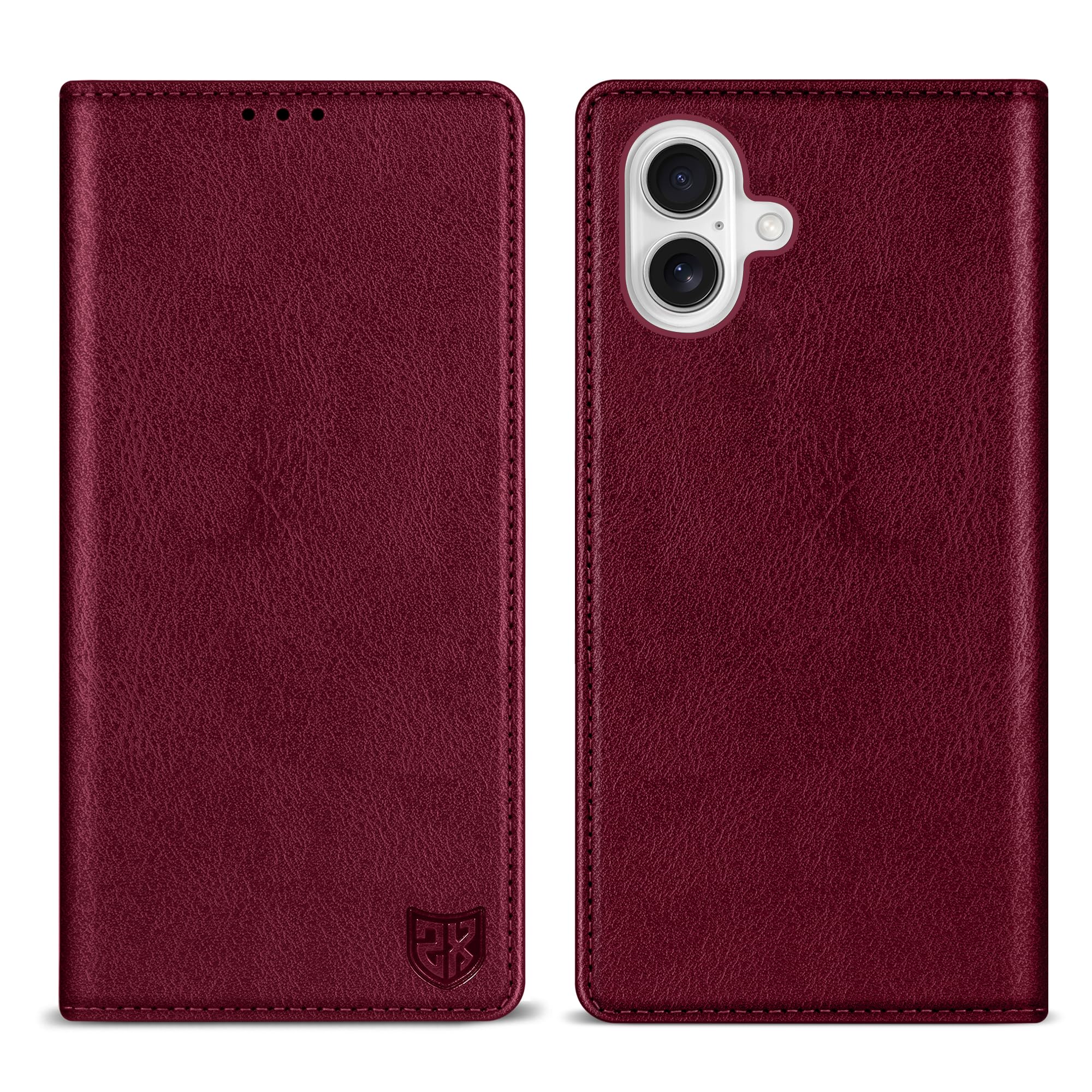 ZZXX for iPhone 16 Wallet Case with [RFID Blocking] Card Slot Stand Strong Magnetic Leather Flip Fold Protective Phone Case for iPhone 16 Case Wallet(