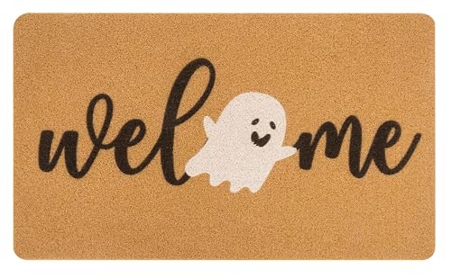 INOGIH Halloween-Ghost-Boo Welcome-Doormat,Spooky-Funny Doormat for Thanksgiving Halloween Indoor Outdoors Front