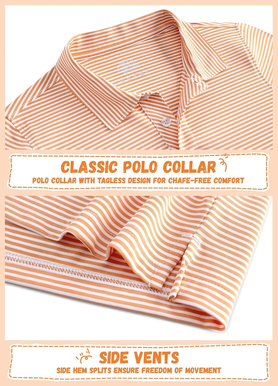 Willit Boys' Polo Shirt Striped Youth Kids Golf Shirts Quick Dry Athletic School Golf Polos Short Sleeve
