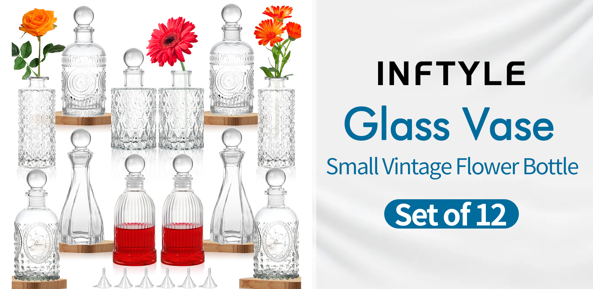 Set di 10 Vasi per * di Fiori, Piccole Bottiglie di Vetro Vintage in Bulk per Centro* * e Decorazioni da * per la Casa (Verde