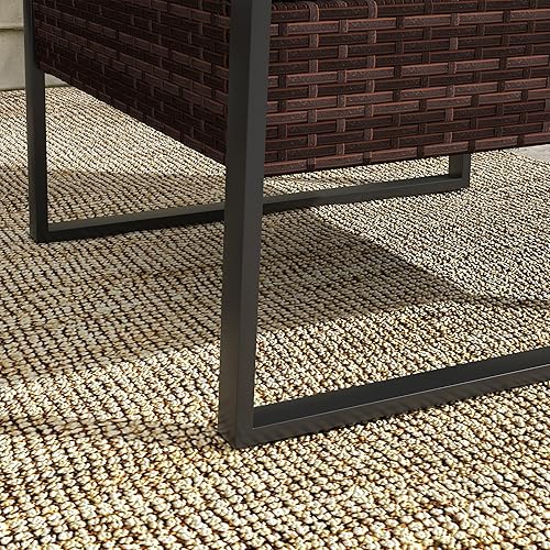 Miniatura 8 de Outsunny Juego de muebles de patio de 4 piezas con 2 sillas, sofá biplaza, mesa superior de madera de acacia y reposabrazos, motivos de ratán,