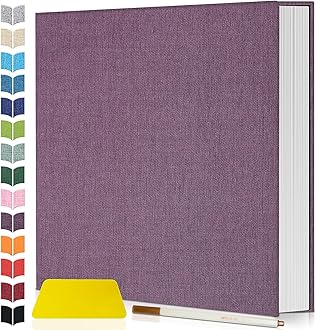 Artfeel Photo Album Self Adhesive Scrapbook,60 Pages Large Photo Book for 4x6,5x7,8x10 Pictures,DIY Album for Baby Wedding Family Travel Birthday,with Metallic Pen and Scraper