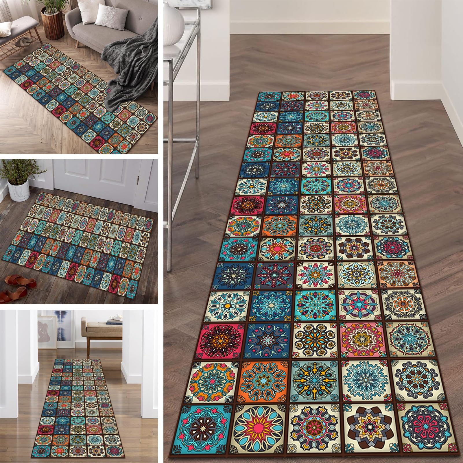 Tapijtlopers voor hal antislip lang wasbare tapijtloper zwaar belastbare smalle gangloper, absorberende deurmat, laagpolige keukentapijten voor slaapkamer, entree, wasruimte en woonkamer40 x 80 cm