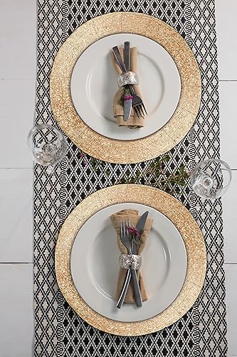 Miniatura 9 de Lightnpro - Juego de 4 manteles individuales con cuentas hechas a mano, alfombrillas cargadoras redondas, decoración de mesa estilo granja para