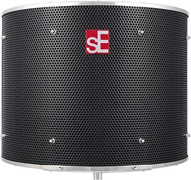 sE Electronics RF Pro Black Reflexion Filter Microphone Isolation Shield, Portable Vocal Booth for Recording, Podcasting & Voice Over, Pro Sound Isolation Shield with Patented 9 Layer Acoustic Design