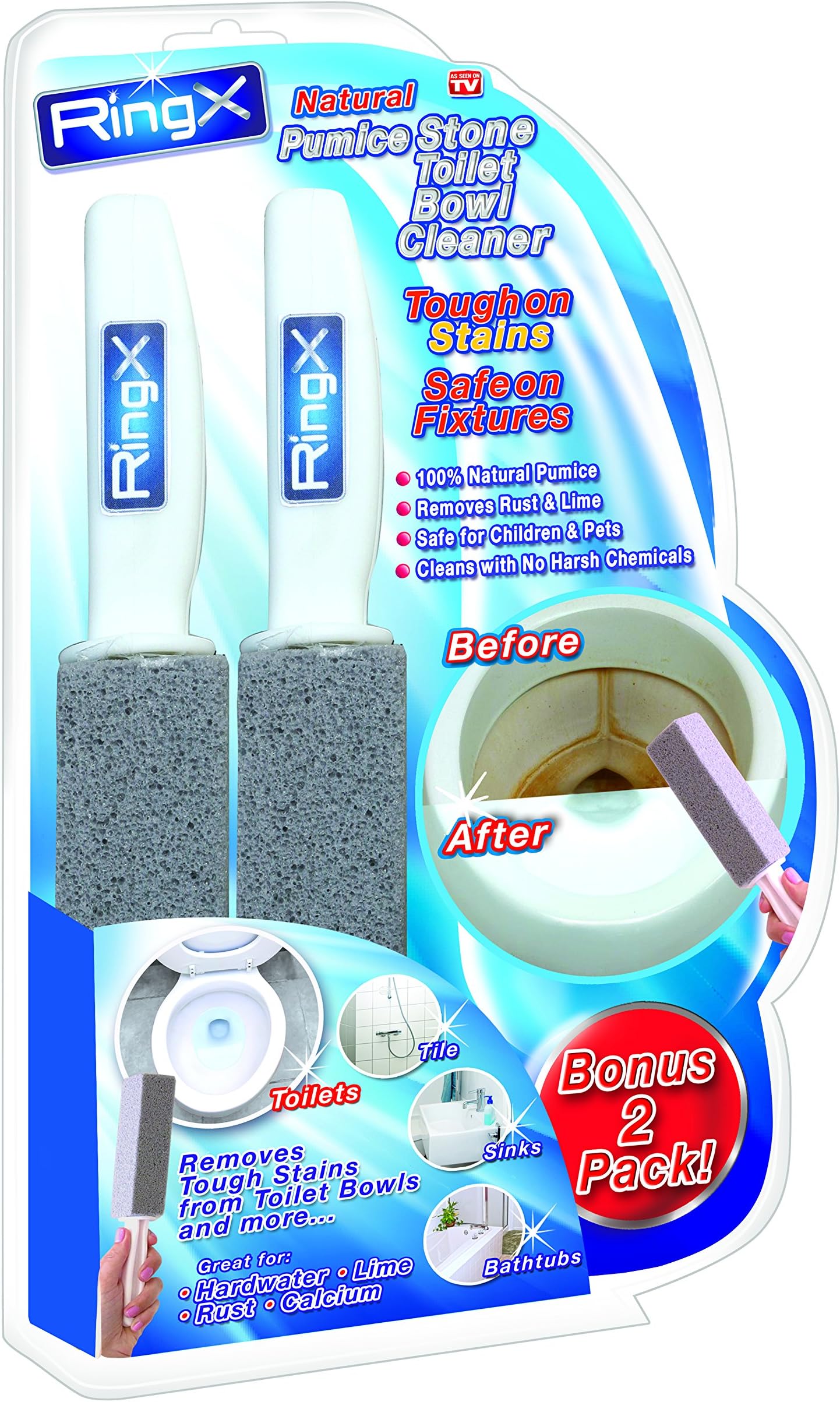 Spark Innovators RingX Natural Pumice Stone Toilet Bowl Cleaner