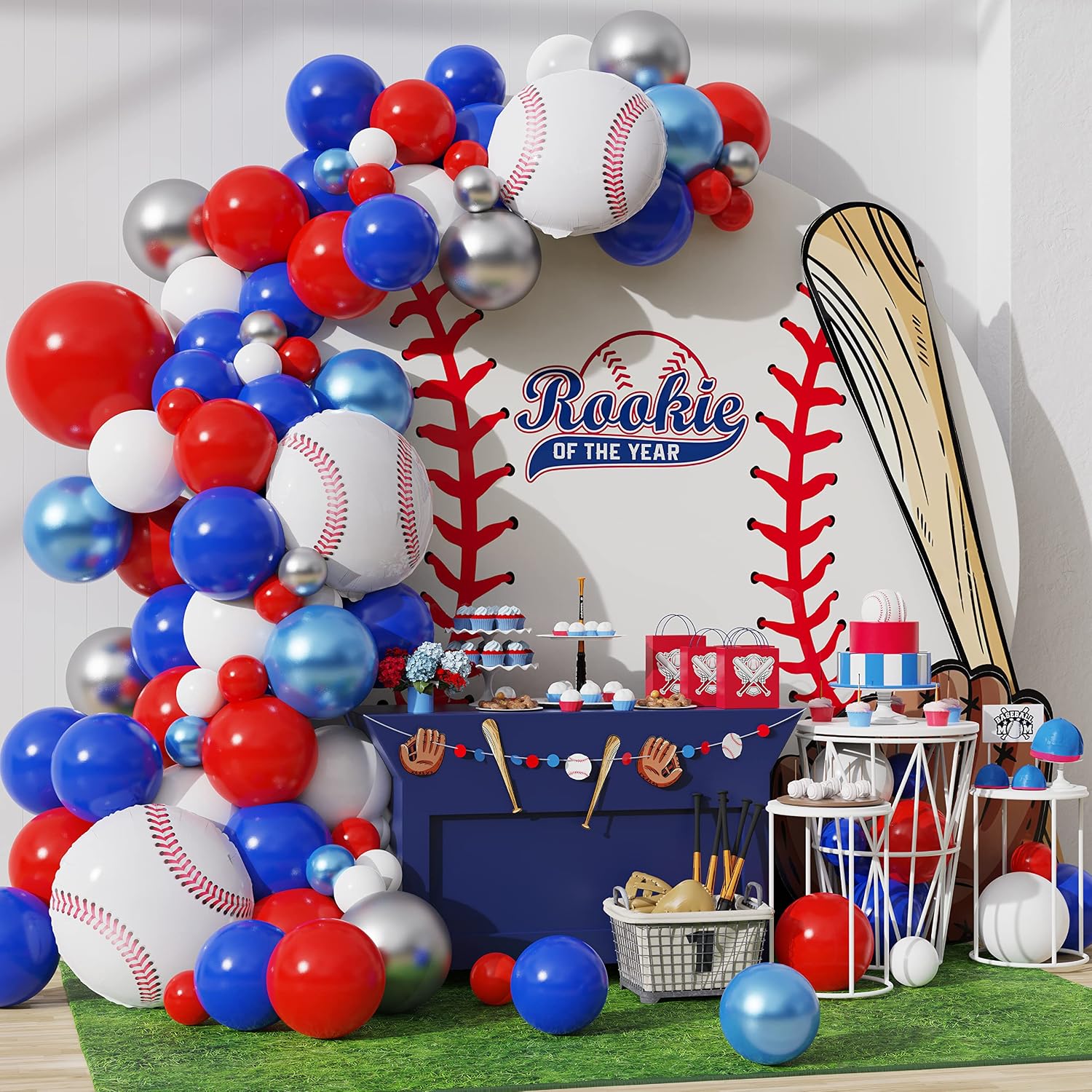 Amazon.com: DUBEDAT Baseball Party Decorations, Rookie of The Year 1st ...