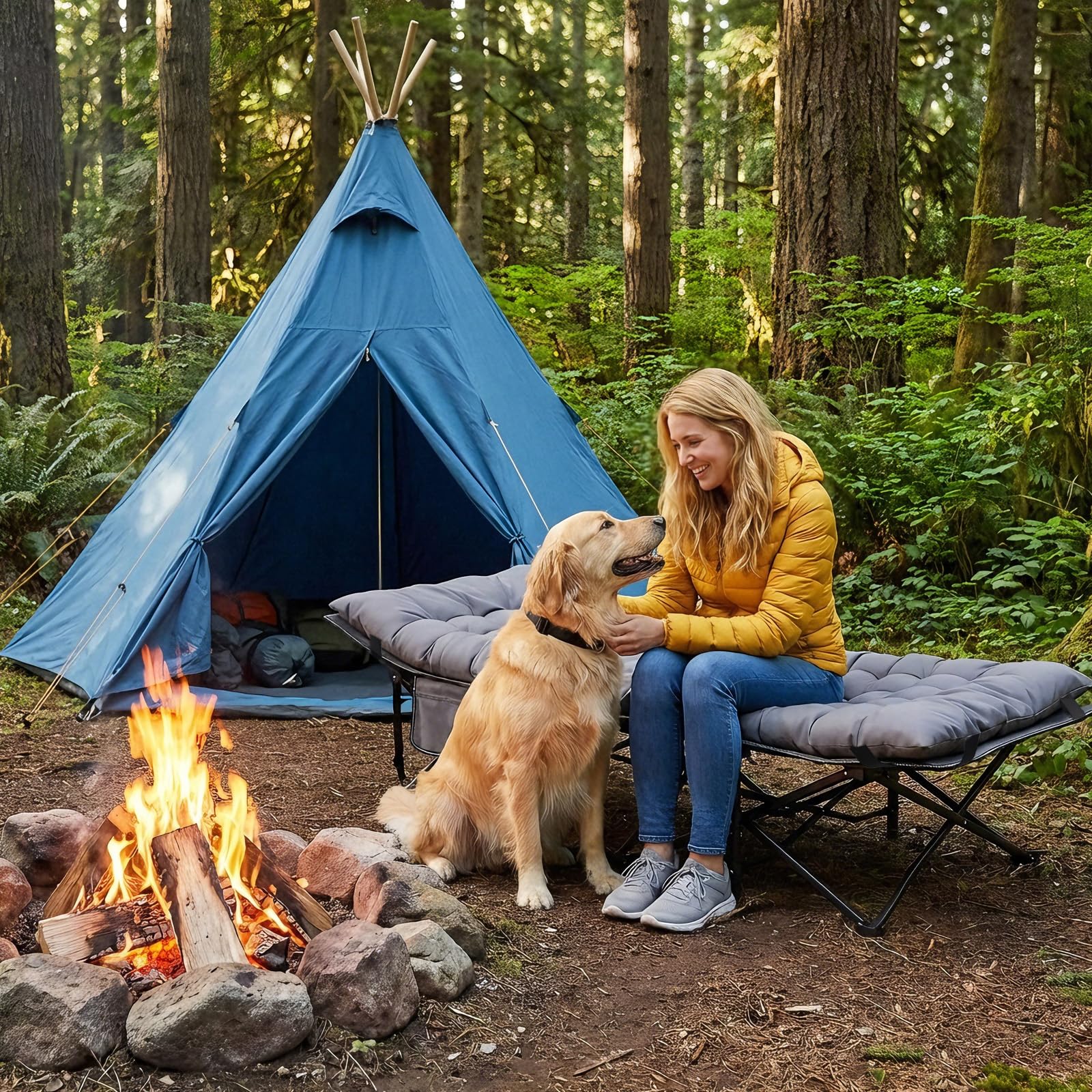 Sekey Feldbett Klappbar XXL, 190 x 71 x 35 cm überbreit, Campingbett inkl. Matratze, verstärkte Stahlrohre und hochwertiges Oxford-Gewebe – ideal als Gästebett für Garten und Camping