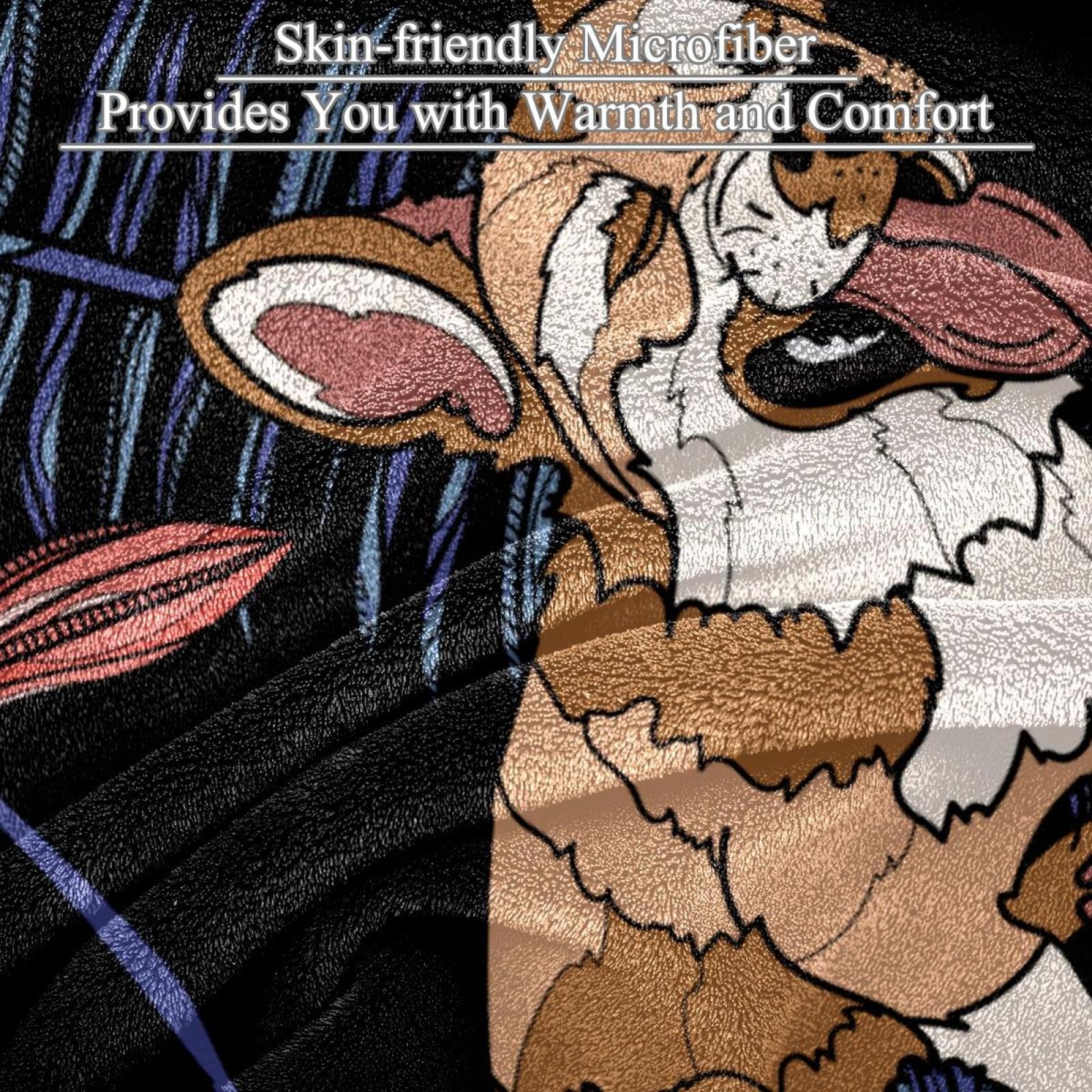 Couverture Polaire Chien Animal Mignon Couverture Plaid Chaude Douce pour Lits Canapés Chaises Divans 150×200cm