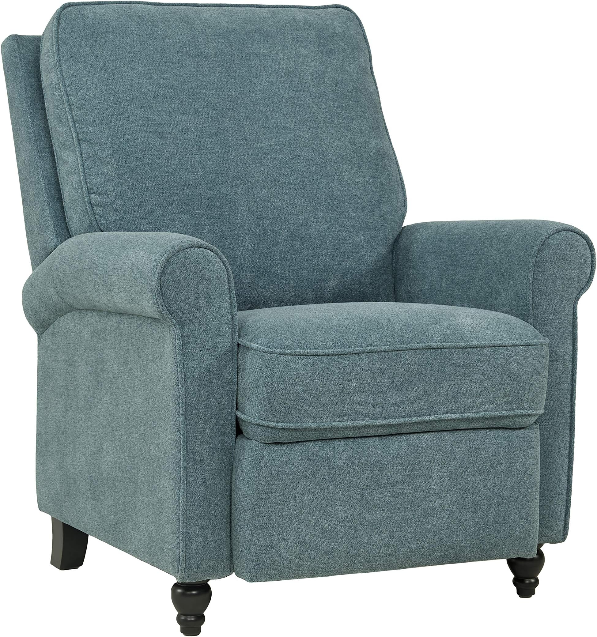 Domesis Chester Hill - Chenille Push Back Recliner Chair, Blue