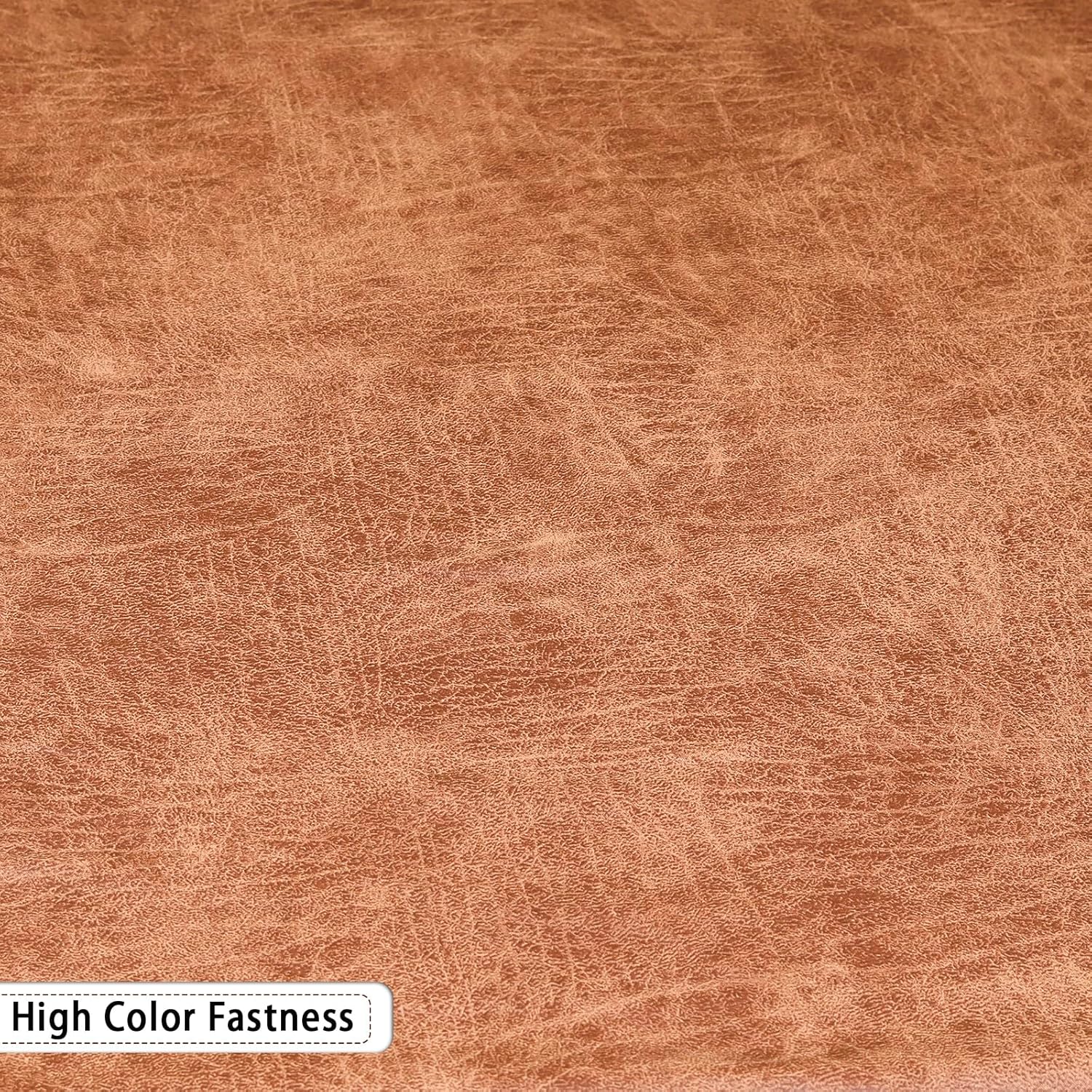 JOKIVTOU Leather Look Couch Cover 100% Waterproof 3 Seater Sofa Cover 1-Piece Leather Texture Washable Non-Slip Sofa Slipcover Stretch Furniture Protector for Kids Pets (Yellow Brown,Sofa)