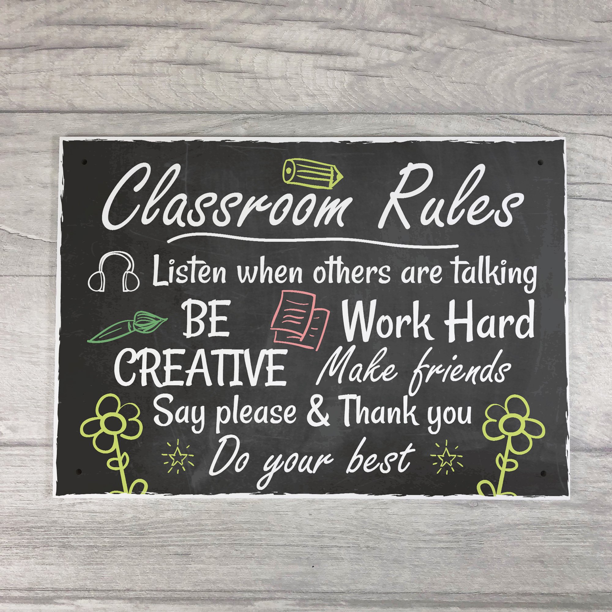 Red Ocean Handmade Classroom Rules Plaque Best Teacher School Nursery Sign Leaving Gift