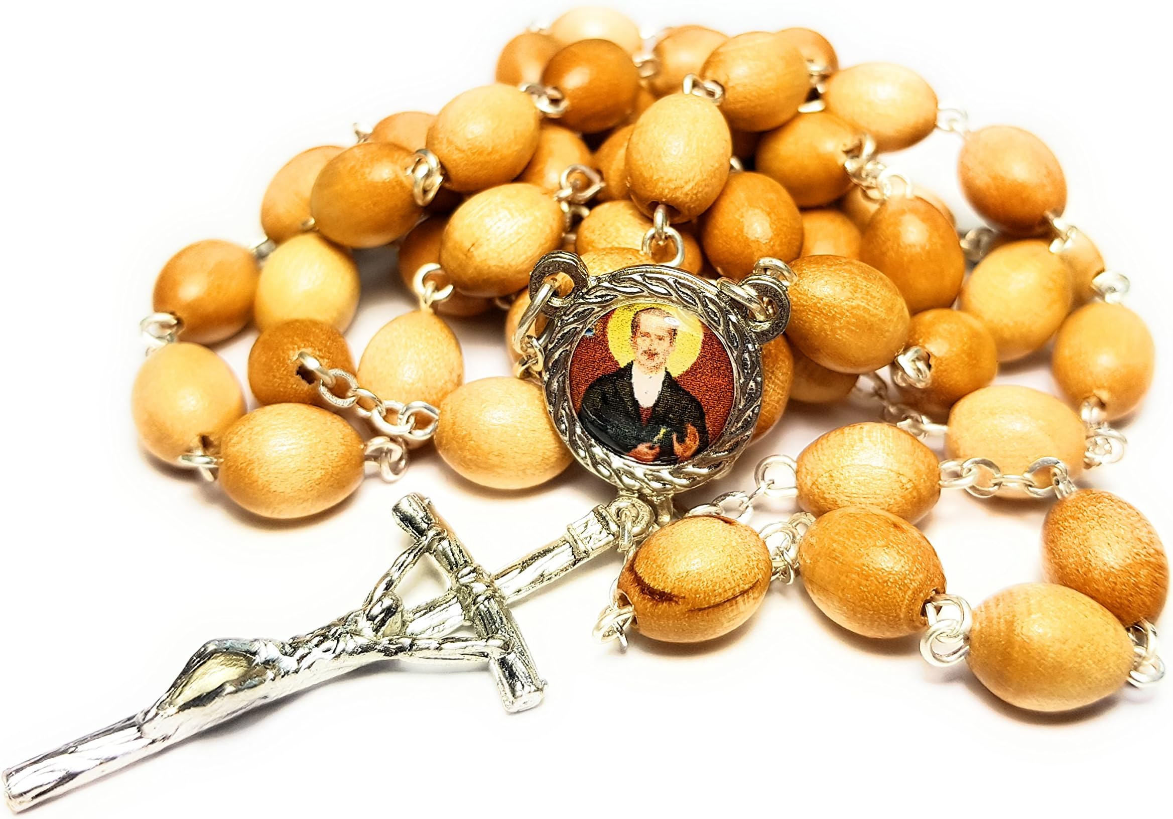 3rd Class relic Healing Rosary Matt Talbot Patron of Addict Alcoholics Alcoholism Alcohol Alcoholic in Recovery AA Fellowship AA Big Book Study Sobriety 12 Steps alcohólicos rehabilitados (Wooden)