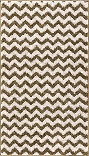 Miniatura 1 de Well Woven Sydney Eli Chevron - Alfombra moderna verde de 2 pies 3 pulgadas x 3 pies 11 pulgadas