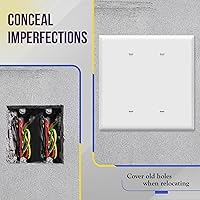 Vista 6 de ENERLITES - Cubierta de salida doble en blanco extra grande, placa de pared de dos bandas en blanco, tamaño grande, 2 bandas de 5.5 x 5.5 pulgadas