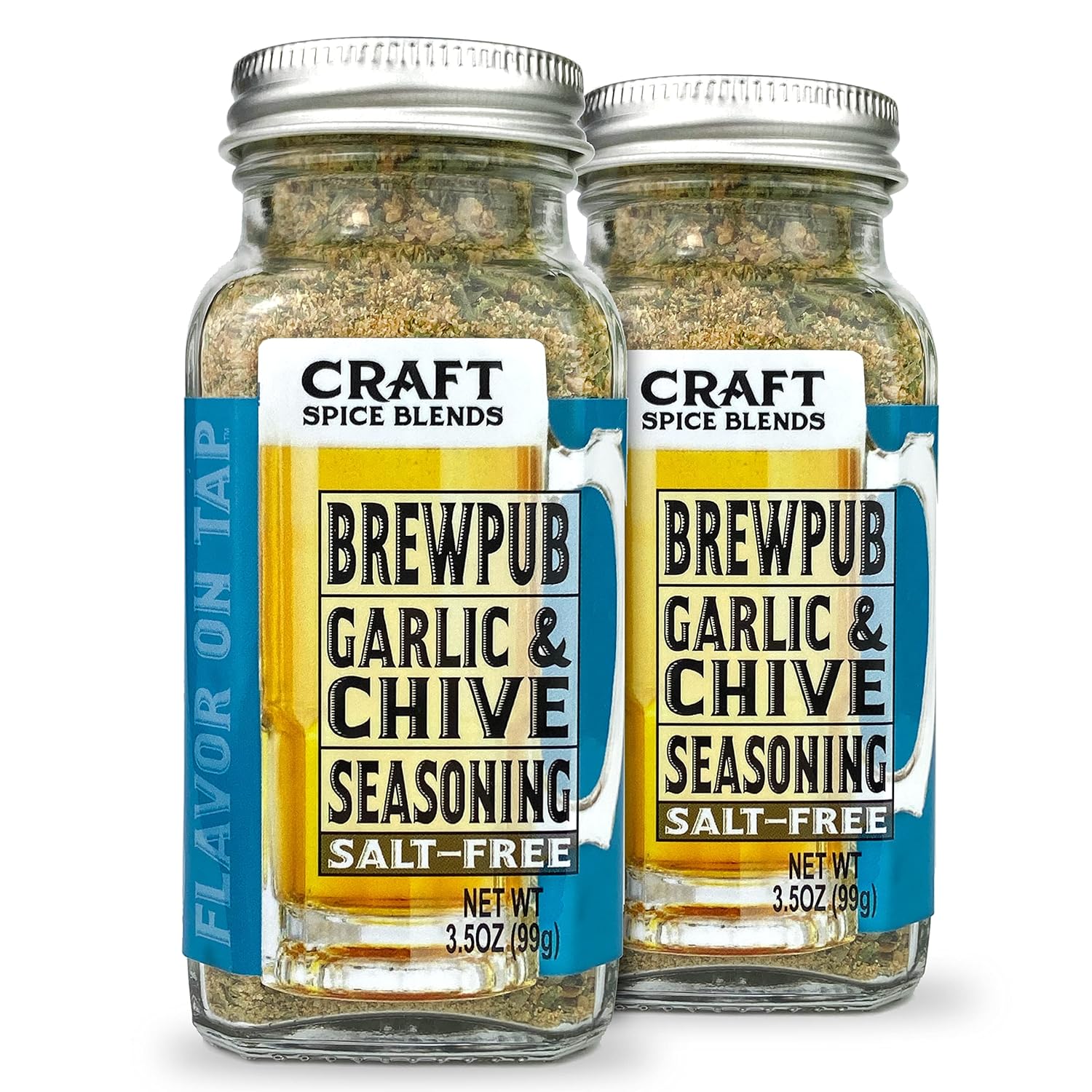 Craft Spice Blends (Brewpub Garlic & Chive Seasoning 2 Pack) | All Natural | Sugar Free | Salt Free | Keto | Zero Calories