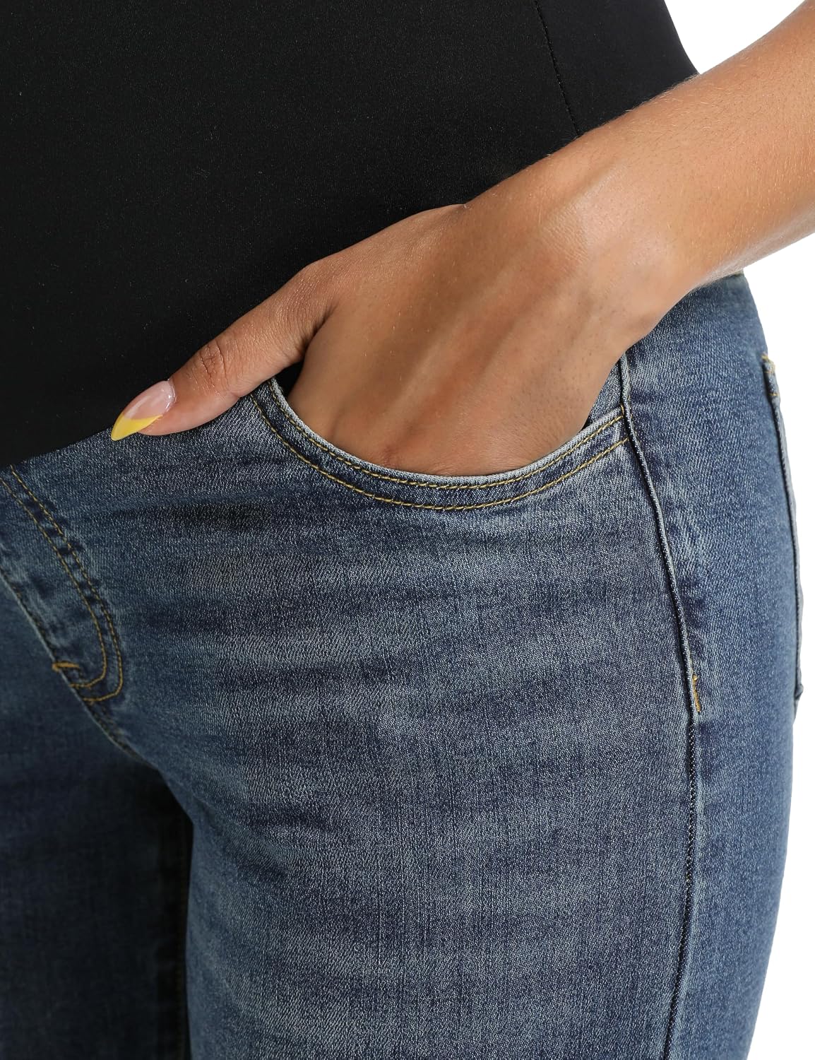 Foucome Maternity Boyfriend Jeans Over Belly Denim Pants | Stretchy Fabric, Comfy Loose Fit Pregnancy Jeans, Maternity Clothes for All Seasons