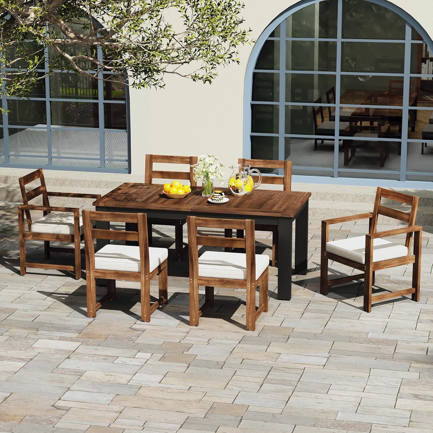 Transform Your Outdoors: Review of the 7-Piece Acacia Wood Patio Dining Set
