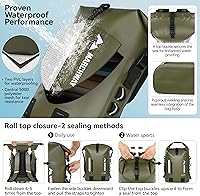 Vista 4 de MARCHWAY Mochila impermeable con parte superior enrollable, bolsa seca flotante de 20L/30L/45L con respaldo acolchado ergonómico para senderismo