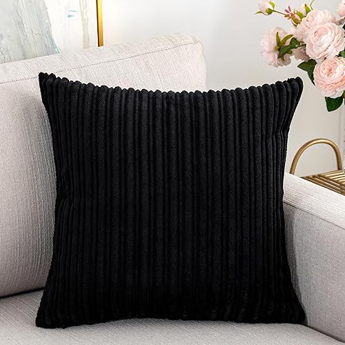 Miniatura 113 de UGASA - Juego de 2 fundas de almohada de terciopelo a rayas, funda decorativa para cojín con cremallera oculta para el hogar, sofá, dormitorio,